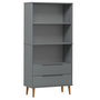 Voir la diapositive 2 : VIDAXL Bibliotheque MOLDE Gris 85x35x170,5 cm Bois massif de pin