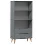 Voir la diapositive 2 : VIDAXL Bibliotheque MOLDE Gris 85x35x170,5 cm Bois massif de pin