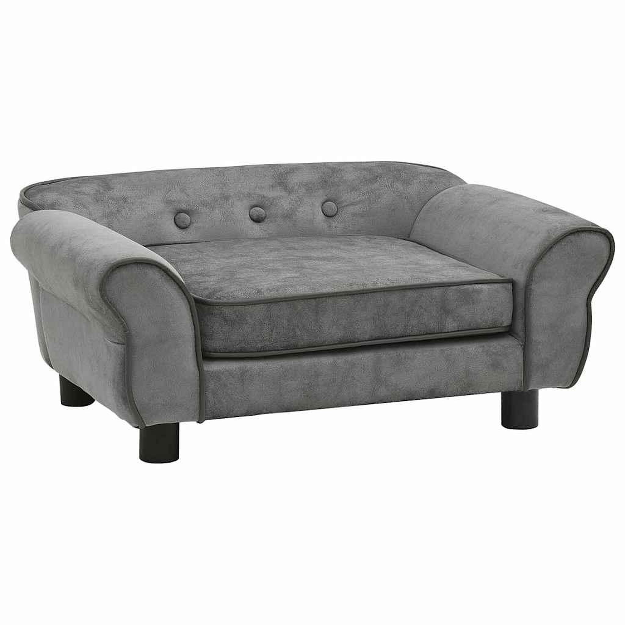 VIDAXL Canape pour chien gris fonce 72x45x30 cm peluche