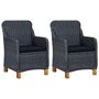 Voir la diapositive 2 : VIDAXL Salon de jardin 3 pcs avec coussins resine tressee gris fonce