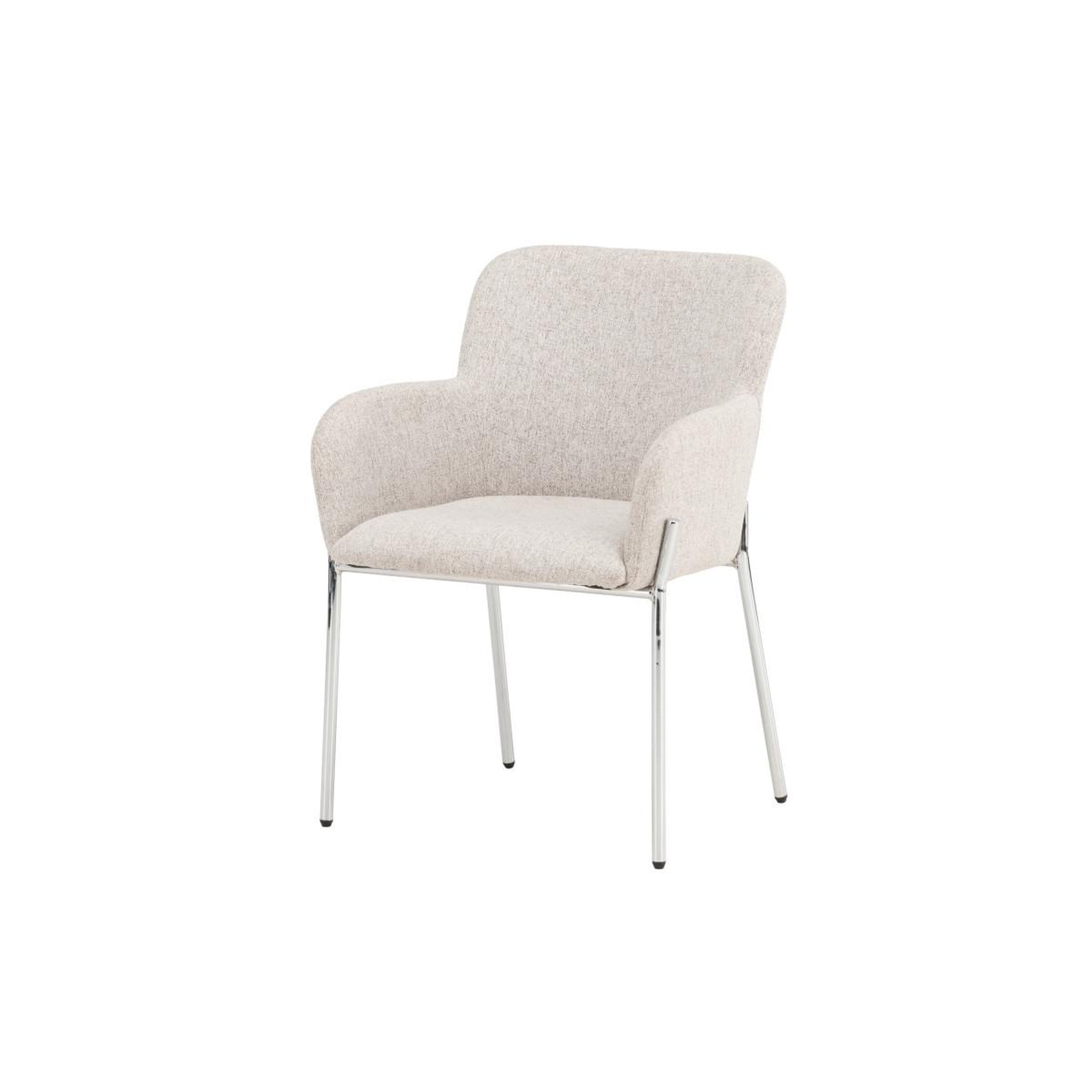 Voir la diapositive 3 : Paris Prix Chaise en tissu effet lin  vätö  81cm beige & argent
