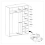 Voir la diapositive 6 : Armoire de chambre 6 portes 3 tiroirs L146cm AXELLE