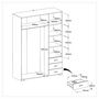 Voir la diapositive 6 : Armoire de chambre 6 portes 3 tiroirs L146cm AXELLE