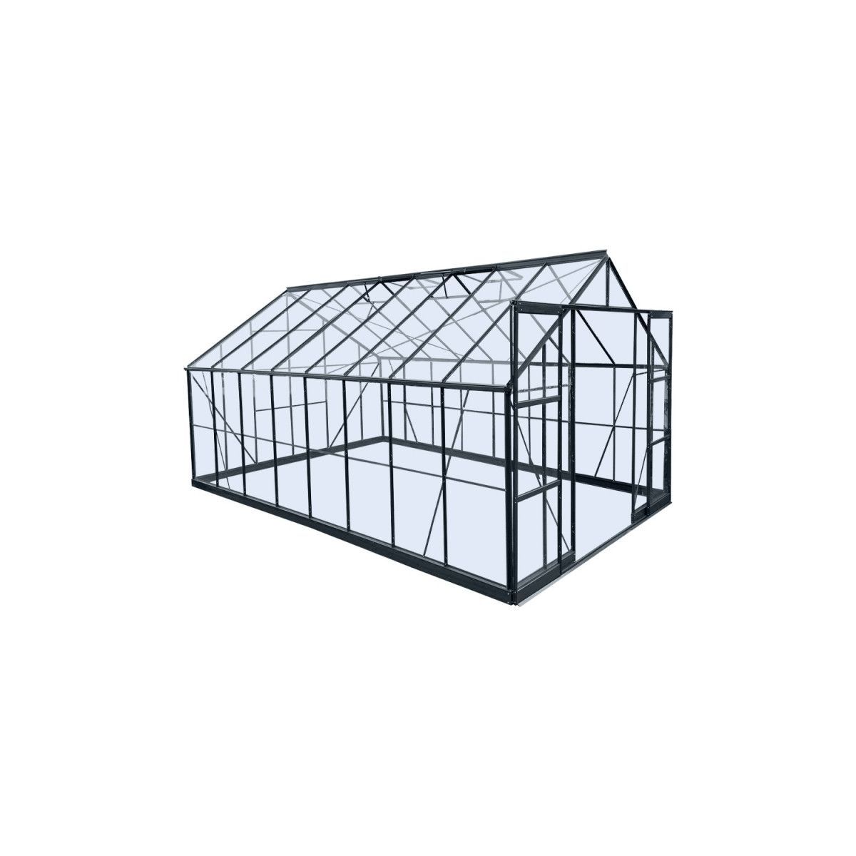 GREEN PROTECT Serre de jardin en verre trempé 14,52m² 