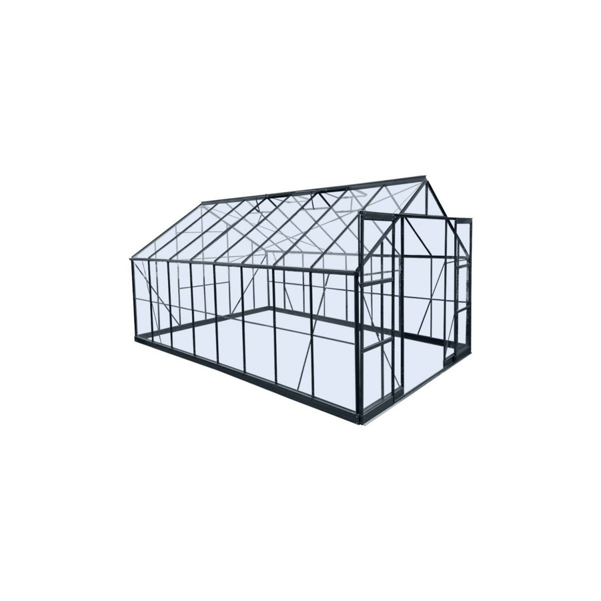 GREEN PROTECT Serre de jardin en verre trempé 14,52m² 