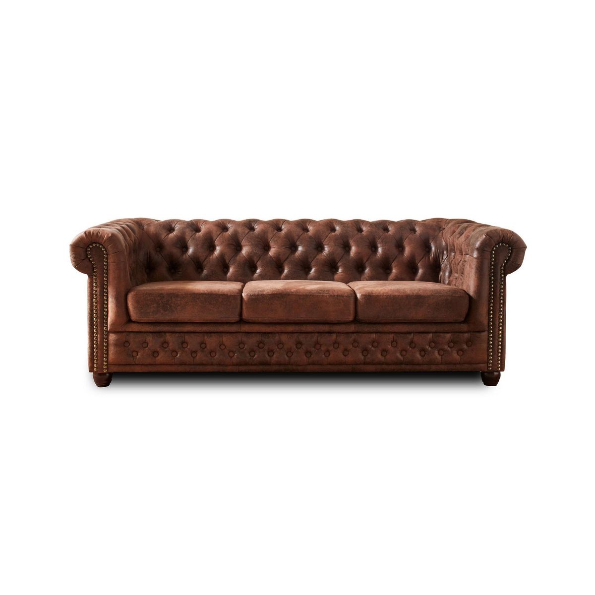 LISA DESIGN Winston - canapé 3 places chesterfield - style industriel