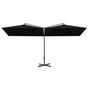 Voir la diapositive 3 : VIDAXL Parasol de jardin double avec mat en acier noir 600x300 cm