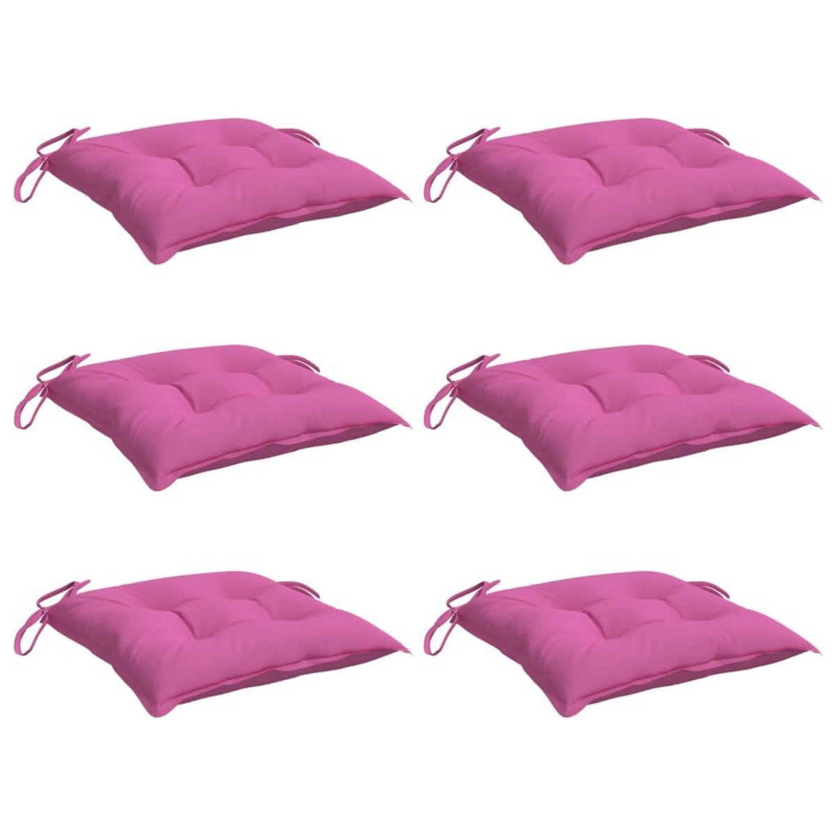 VIDAXL Coussins de chaise lot de 6 rose 40x40x7 cm tissu