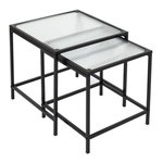 Paris Prix Lot de 2 Tables Gigognes Design  Rosa  40cm Noir