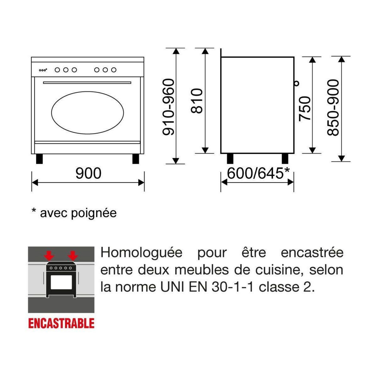 Glem Piano de cuisson gaz GU960CMR2