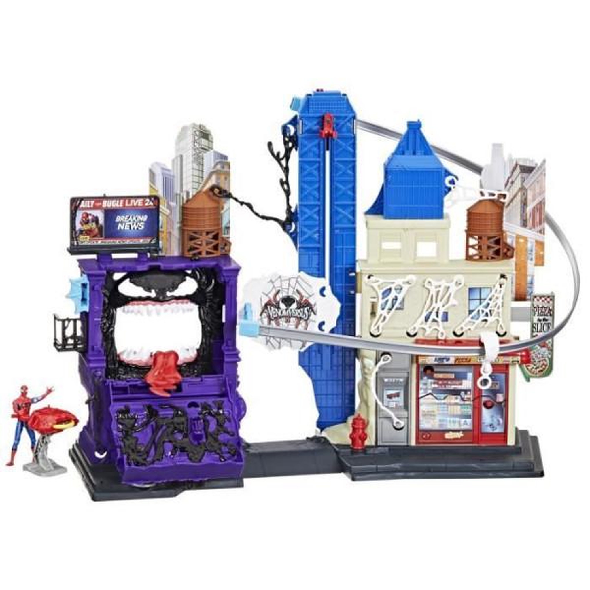 HASBRO Spiderman La ville des lanceurs de toiles, coffret pour enfants, Marvel Spider-Man VenomVersus, des 4 ans