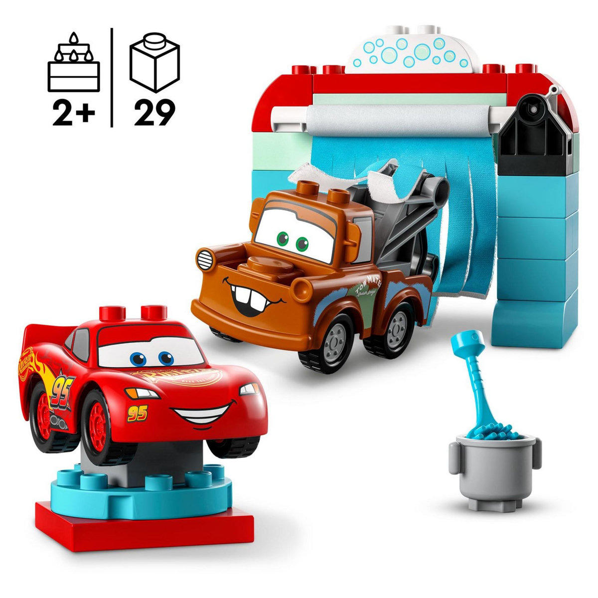 LEGO Duplo 10996 La station de lavage avec Flash Mc Queen et Martin, Jouet avec Voitures, Garçons et Filles 2 Ans