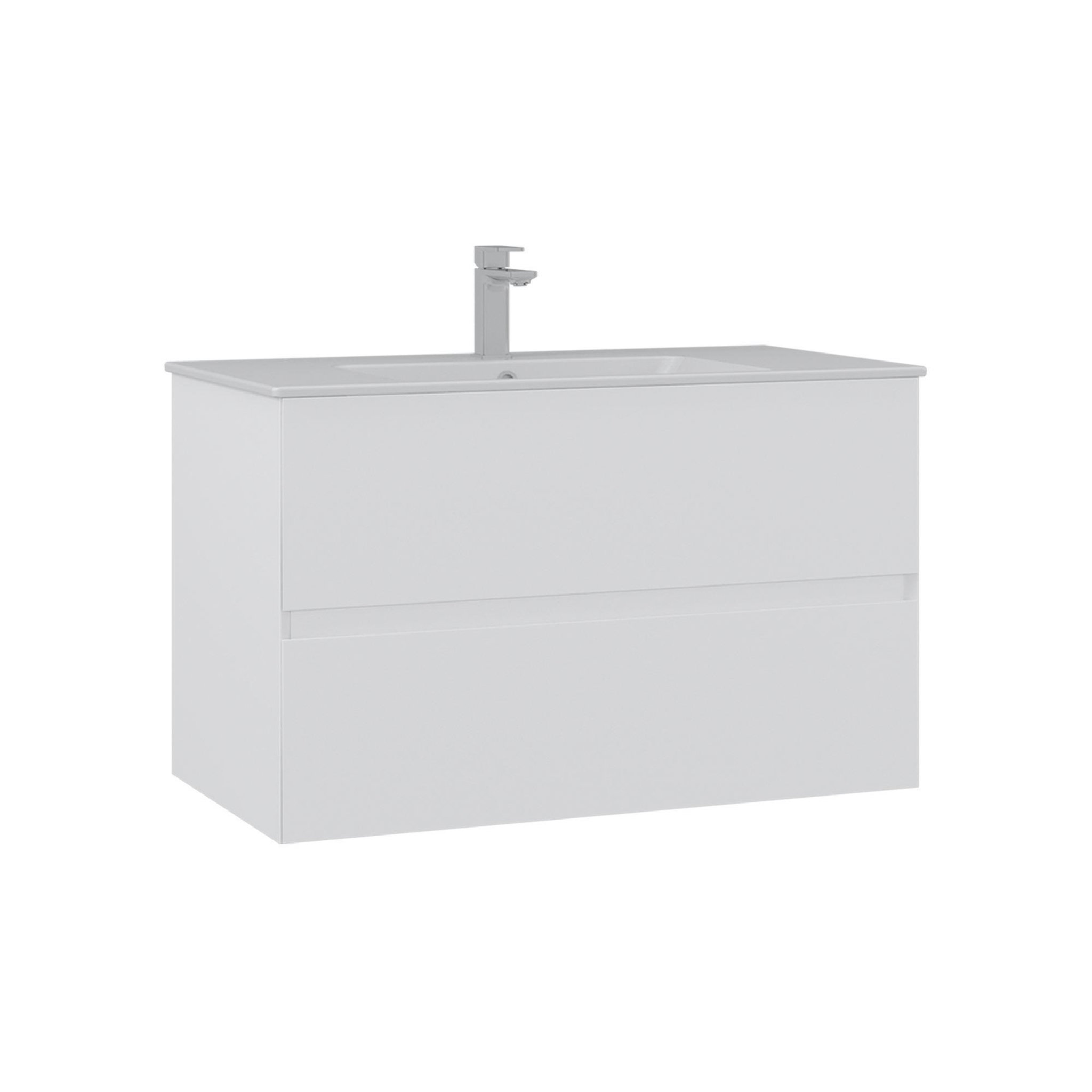 Habitat et Jardin Meuble Vasque  Nest 91 v2  - 91 x 51 x 55 cm - Matte White