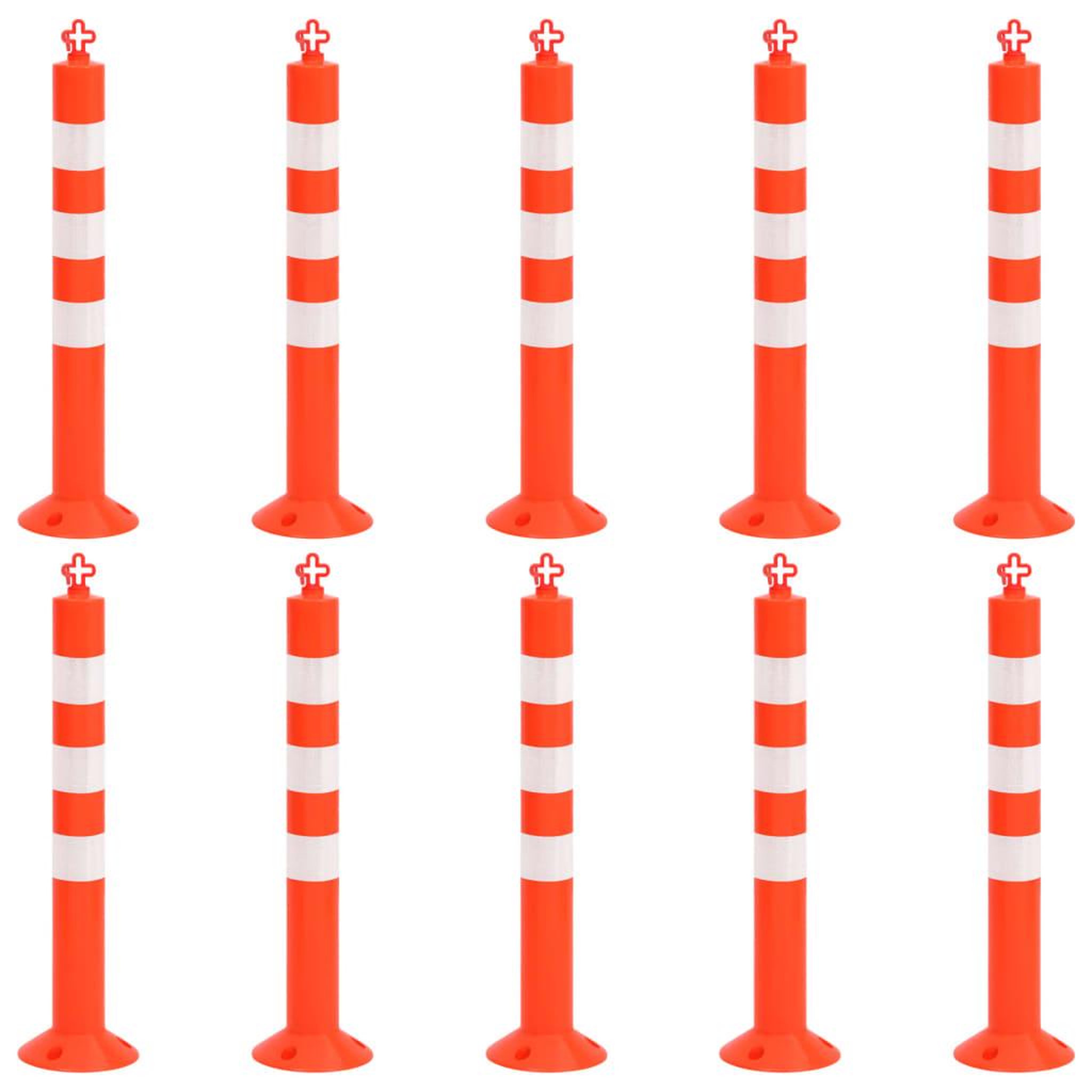 Voir la diapositive 2 : VIDAXL Bornes de controle du trafic 10 pcs avec chaîne 75 cm PE