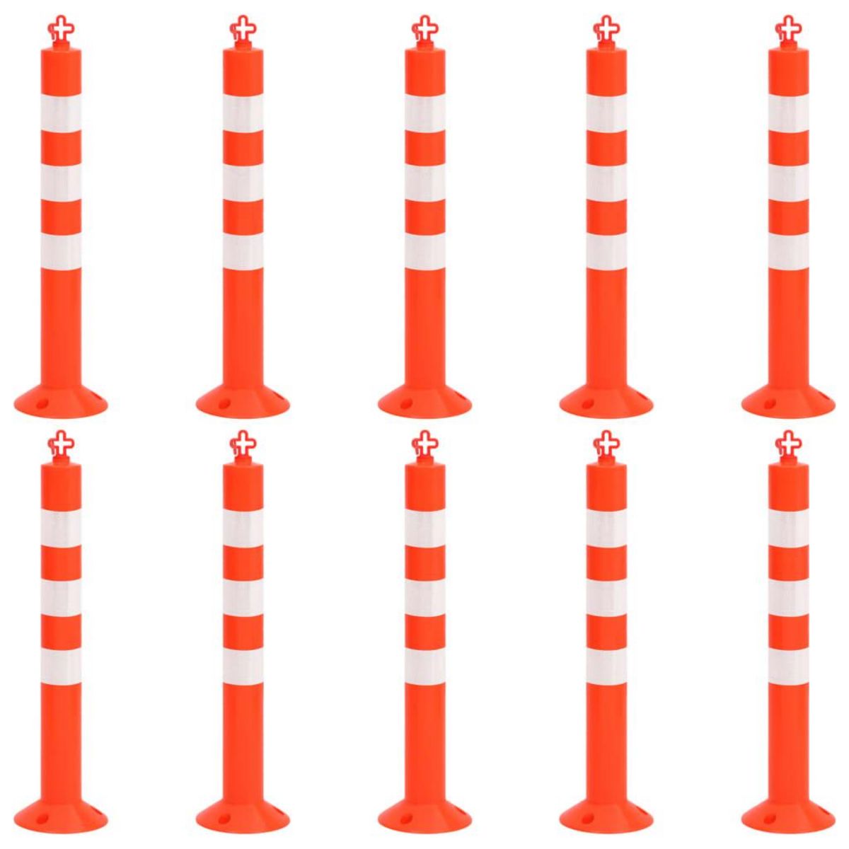 VIDAXL Bornes de controle du trafic 10 pcs avec chaîne 75 cm PE