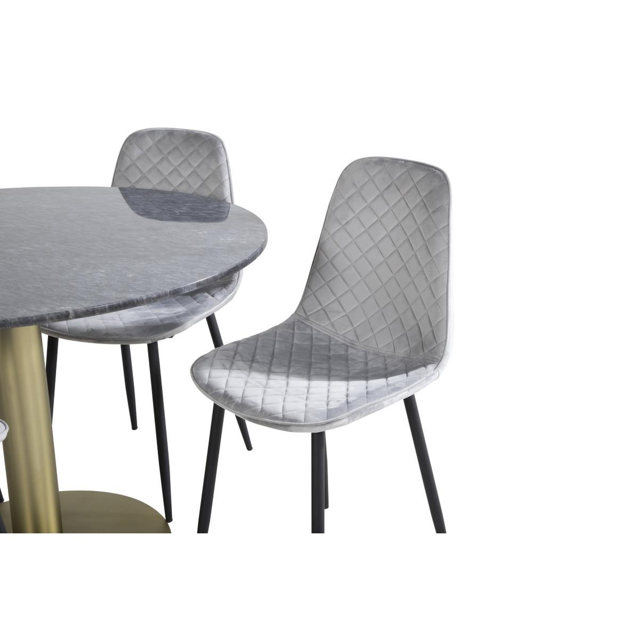 Voir la diapositive 2 : Paris Prix Ensemble table à manger & 4 chaises design  estelle ii & polar i  106cm gris foncé & gris