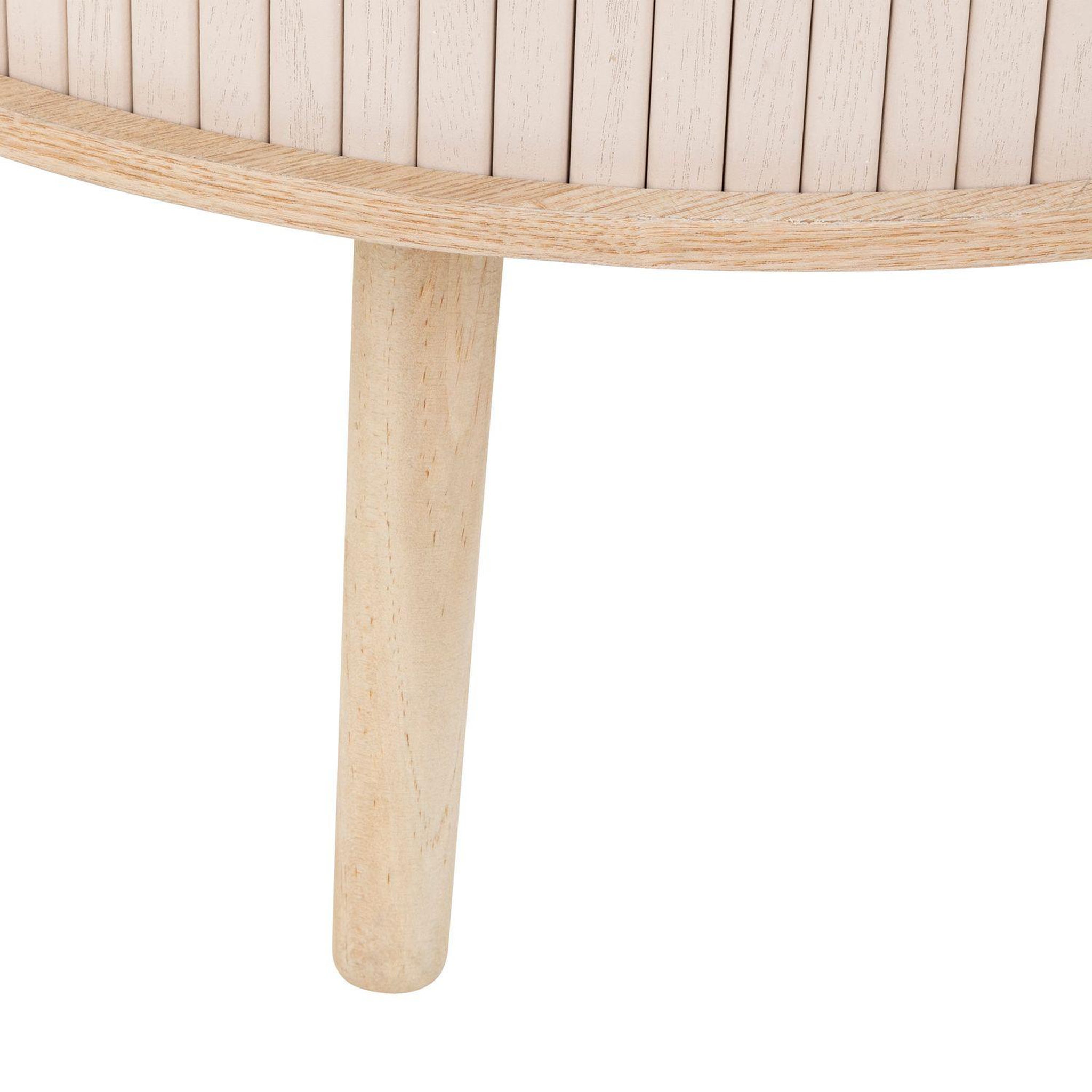 Voir la diapositive 6 : ATMOSPHERA Table basse ronde 2 portes en bois nyos - beige