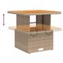 Voir la diapositive 4 : VIDAXL Table de jardin beige 80x80x71 cm résine tressée et bois acacia