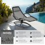 Voir la diapositive 2 : tectake Chaise longue de jardin ergonomique avec mouvement de balancement confortable gris