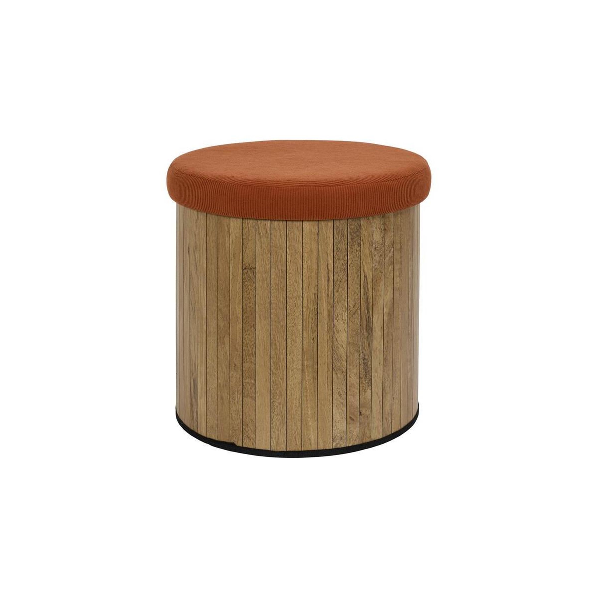 The Home Deco Factory Pouf coffre pliable  jules  38cm terracotta