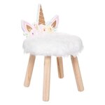 Atmosphera Kids Tabouret Enfant  Licorne  40cm Blanc