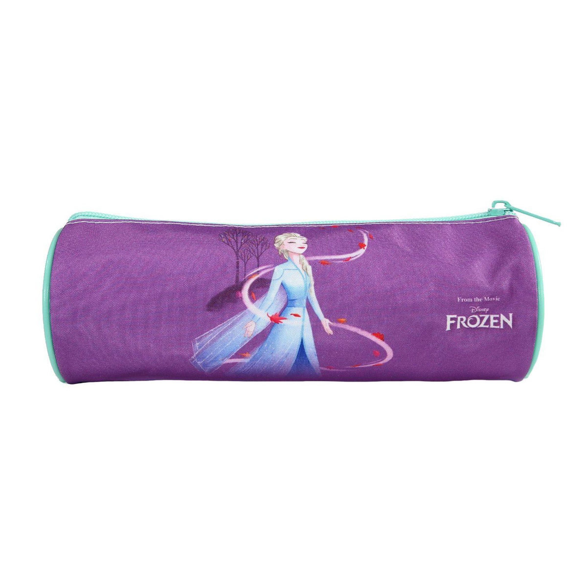 Bagtrotter Bagtrotter - La Reine des Neiges - Frozen - Disney -Trousse Scolaire Ronde - Violet - 1 Compartiment Zippé - 22x7x7cm - Matière Polyester - Accessoire et Papeterie Scolaire