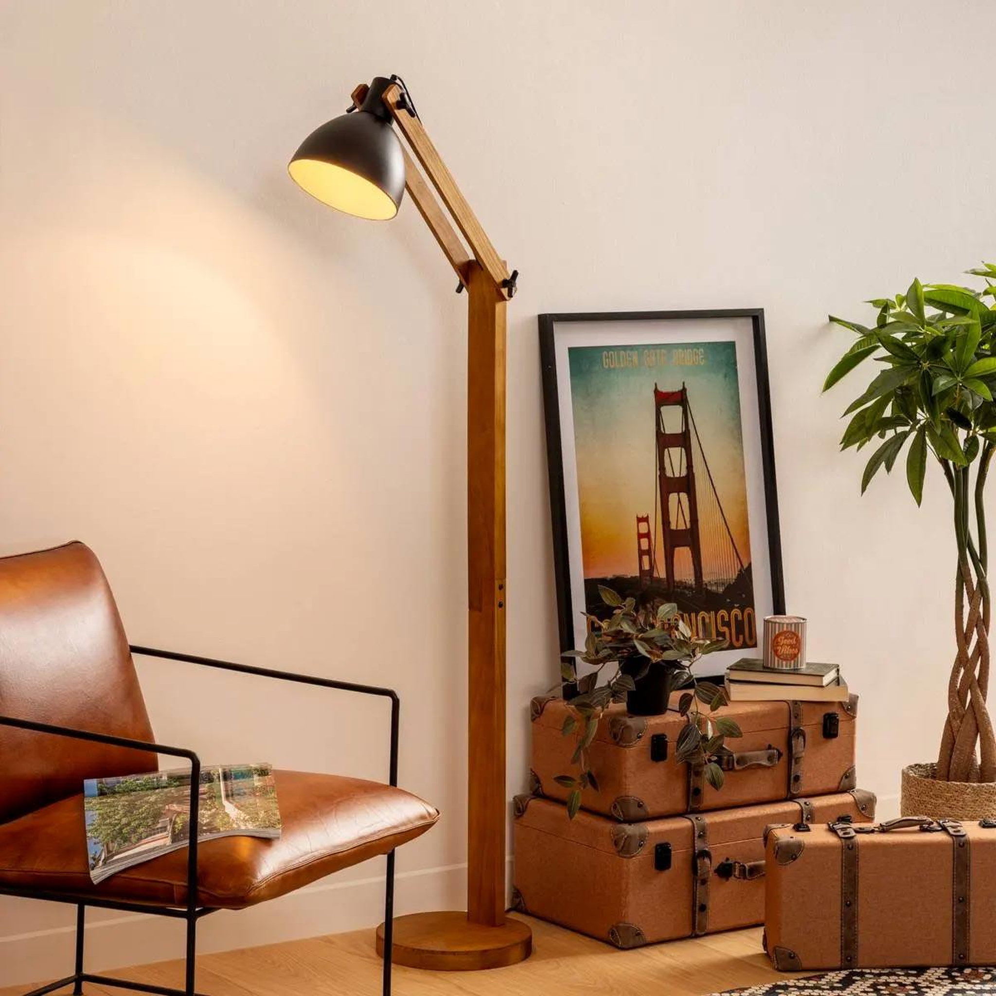 Voir la diapositive 3 : ATMOSPHERA Lampadaire arc design  cuba  158cm noir