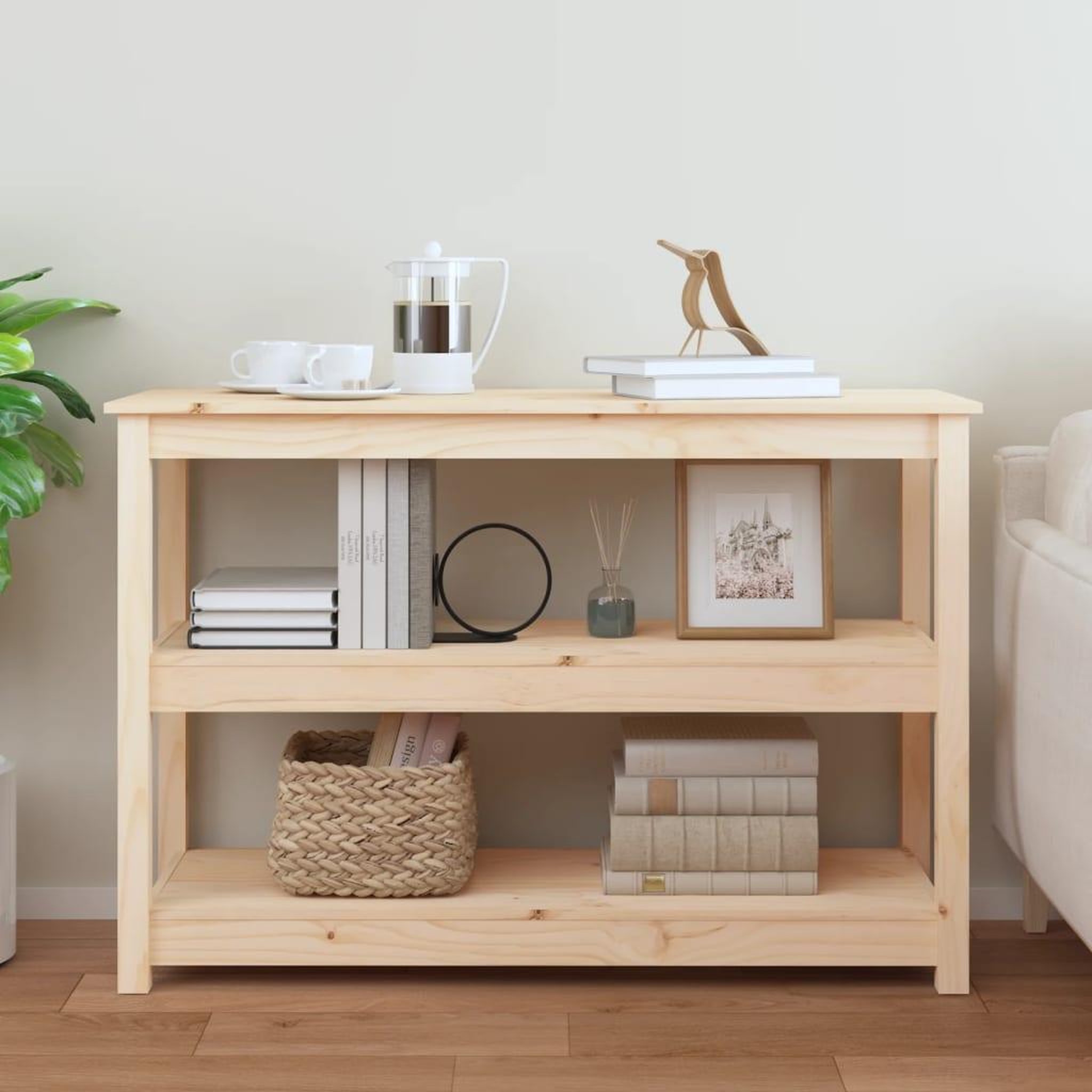 Voir la diapositive 3 : VIDAXL Table console 110x40x74 cm Bois massif de pin