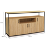 Voir la diapositive 5 : ID MARKET Buffet 4 portes 140 cm DETROIT avec niche design industriel