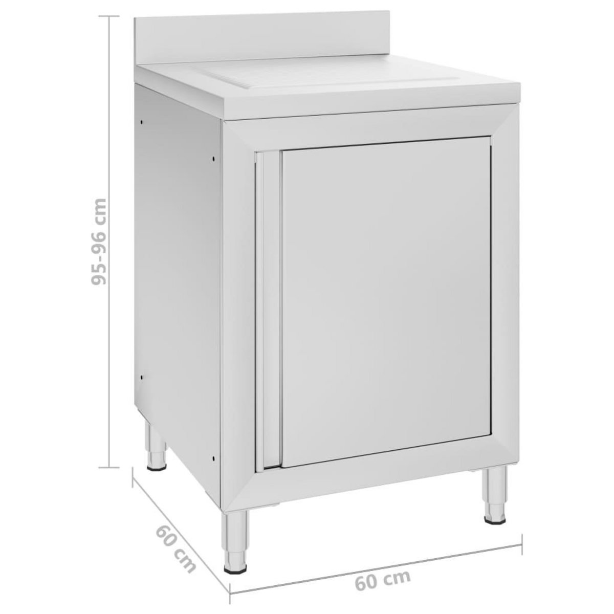 VIDAXL Armoire de cuisine commerciale avec egouttoir Acier inoxydable