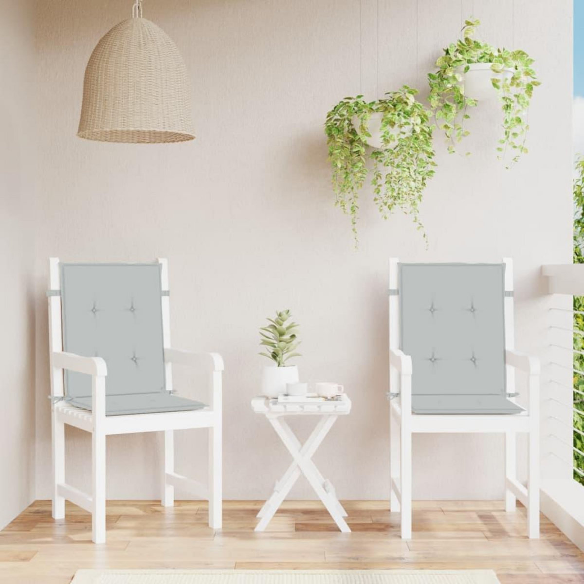 VIDAXL Coussins de chaise a dossier bas lot de 2 gris clair melange