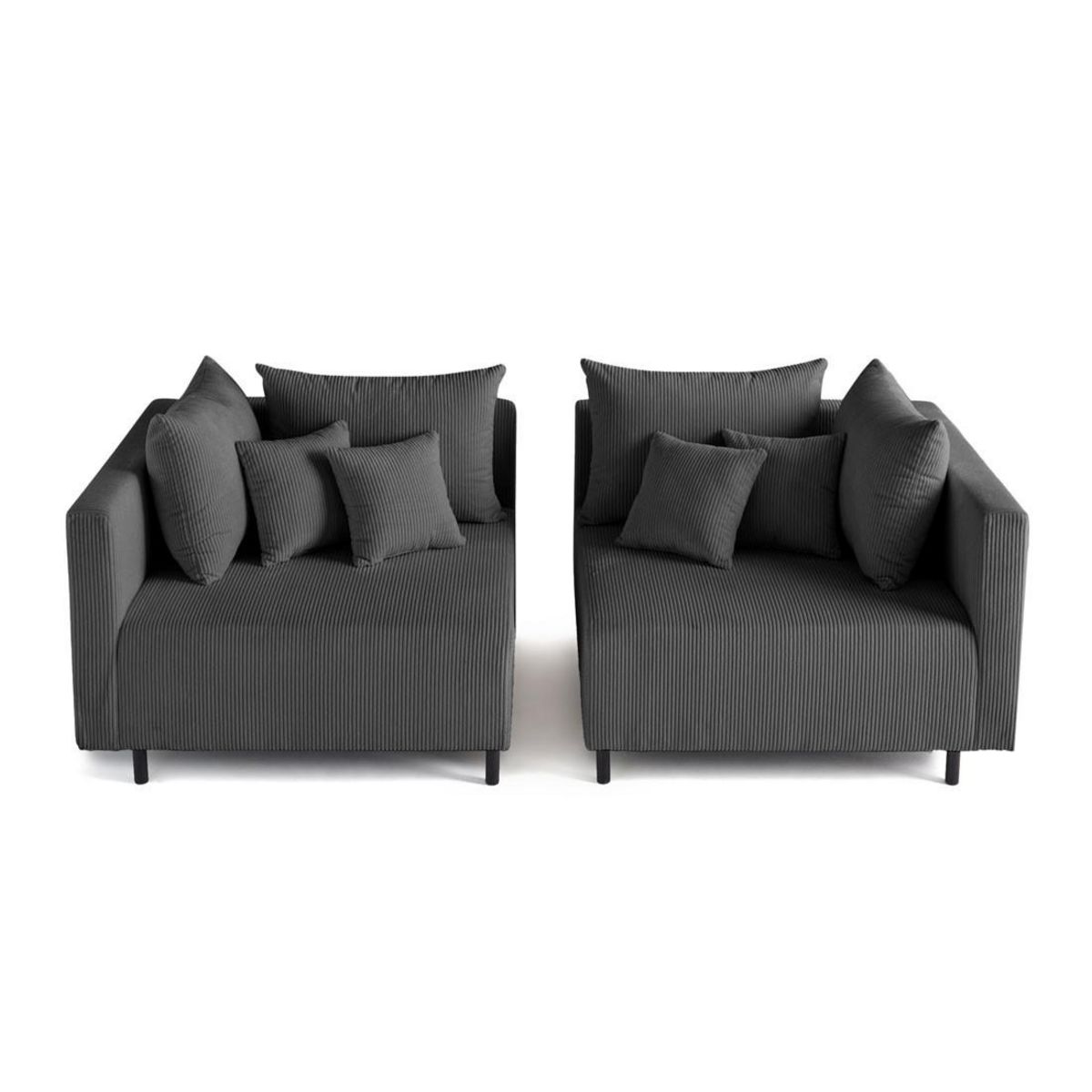 LISA DESIGN Edinburg - canapé modulable 2 places - en velours côtelé