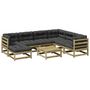 Voir la diapositive 2 : VIDAXL Salon de jardin 8 pcs avec coussins bois de pin impregne
