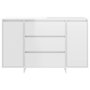Voir la diapositive 5 : VIDAXL Buffet et 3 tiroirs Blanc brillant 120x41x75 cm Bois ingenierie