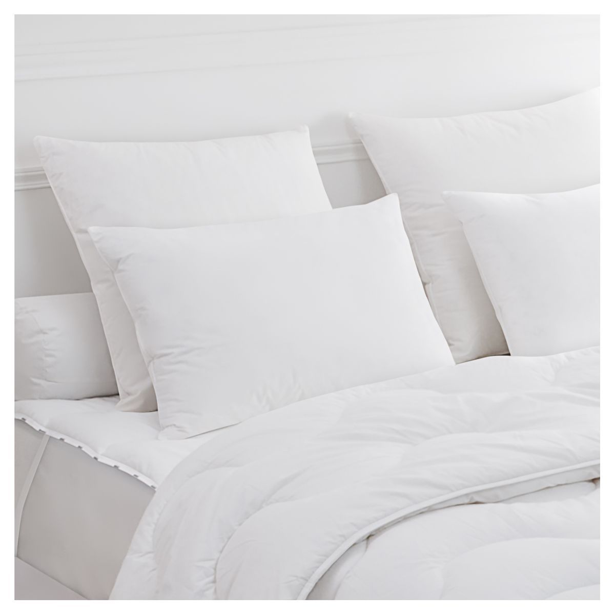 DODO Lot de 2 oreillers confort moelleux en microfibre toucher tout doux anti acariens BIEN DANS MON LIT 