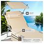 Voir la diapositive 4 : tectake Lot de 2 bains de soleil pliable beige