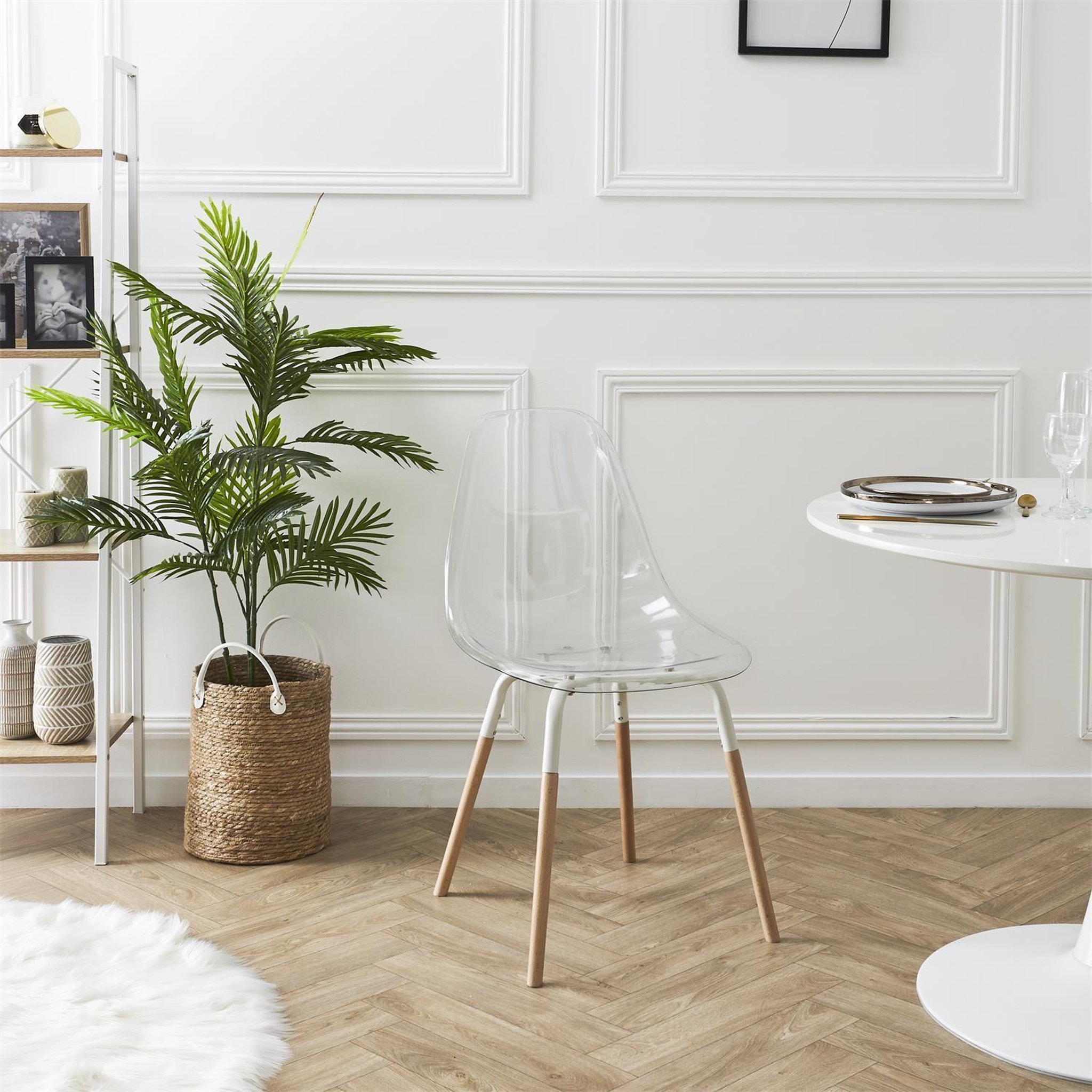 Voir la diapositive 4 : The Home Deco Factory Lot de 4 Chaises scandinave Phenix en polypropylène et métal