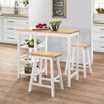VIDAXL Ensemble de bar 3 pcs MDF Blanc