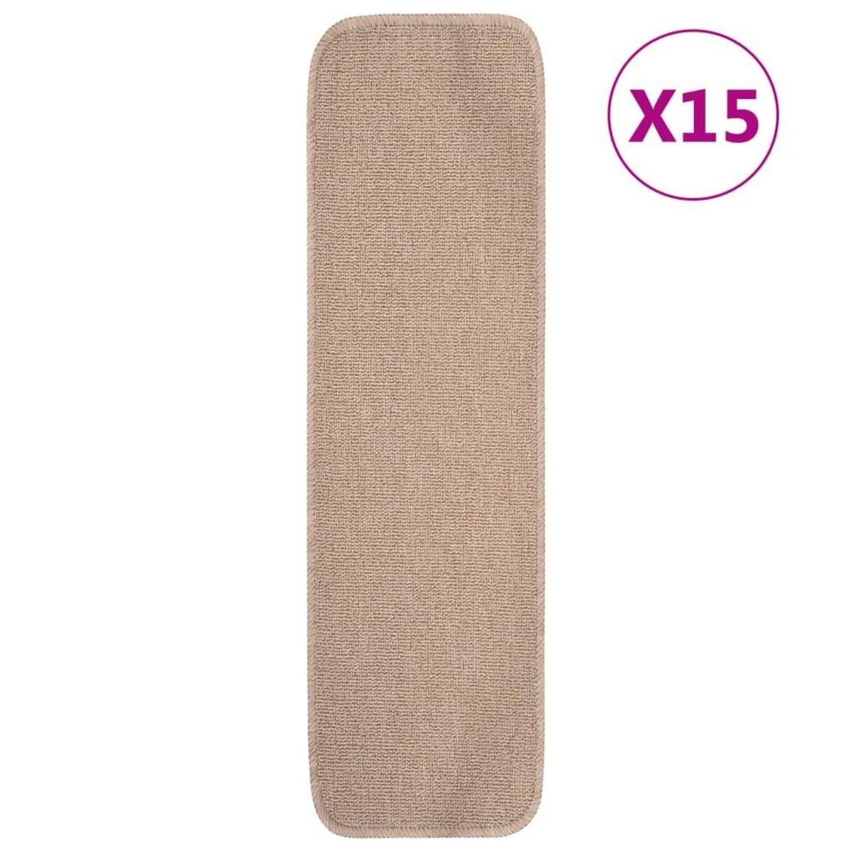 VIDAXL Tapis escalier antiderapants 15 pcs 75x20cm Beige Rectangulaire