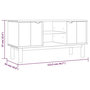 Voir la diapositive 6 : VIDAXL Meuble TV OTTA Marron et gris 113,5x43x57 cm Bois massif pin