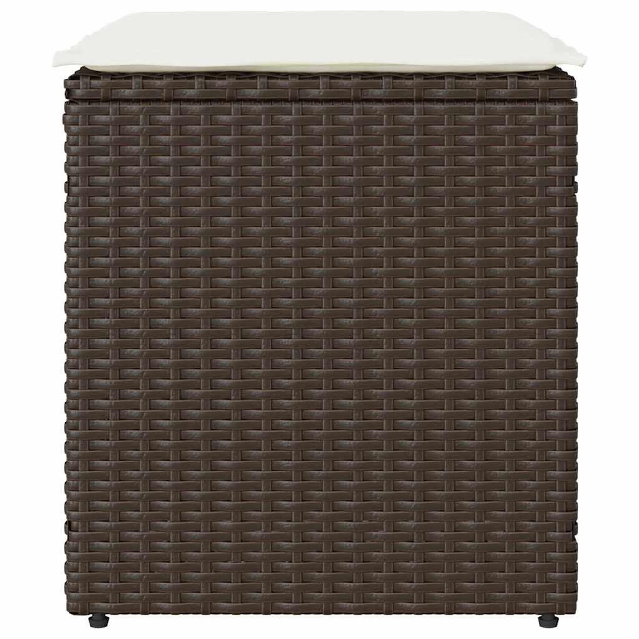 Voir la diapositive 4 : VIDAXL Tabourets jardin avec coussins lot de 2 marron resine tressee