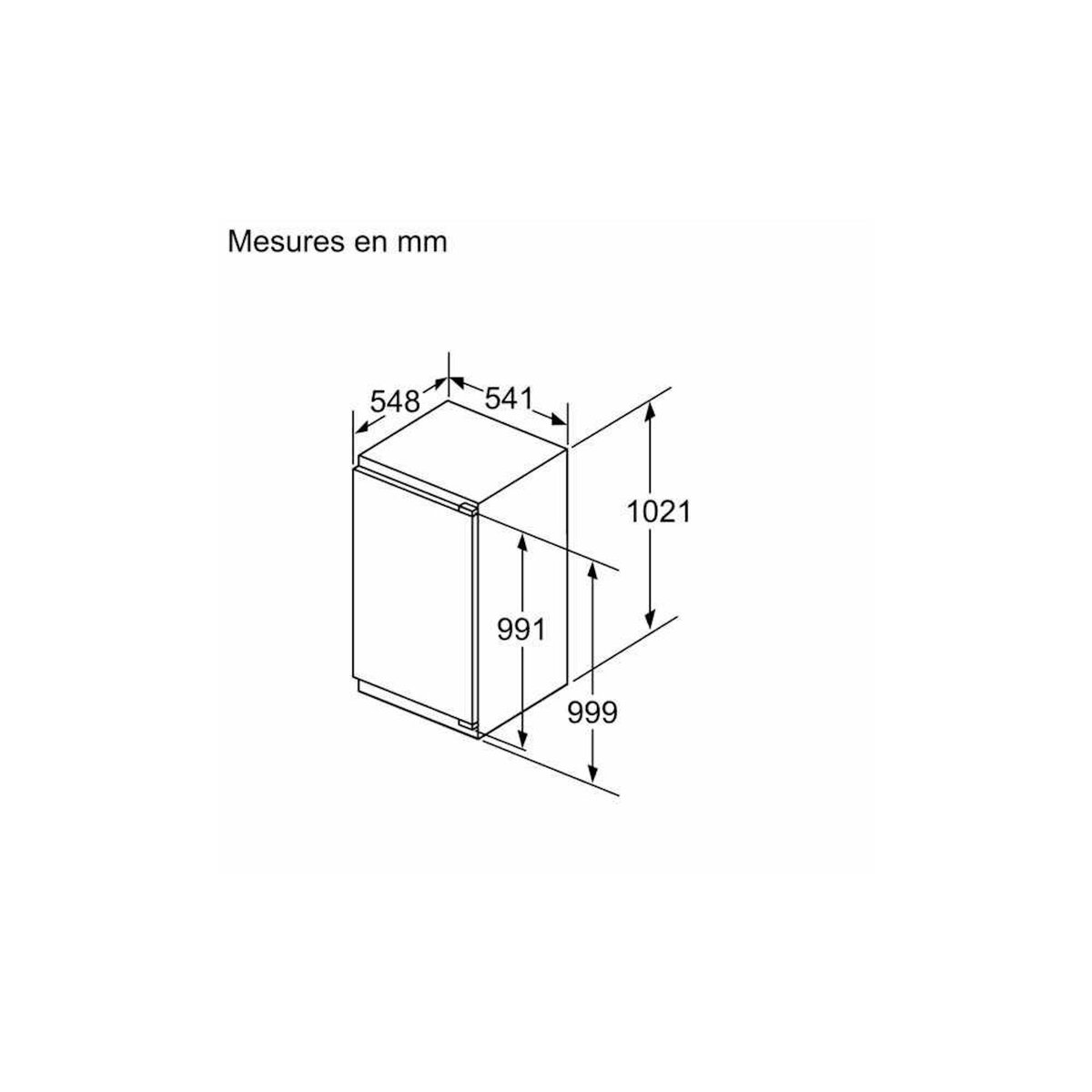 Siemens Réfrigérateur 1 porte intégrable à pantographe 147l - KI32LVFE0
