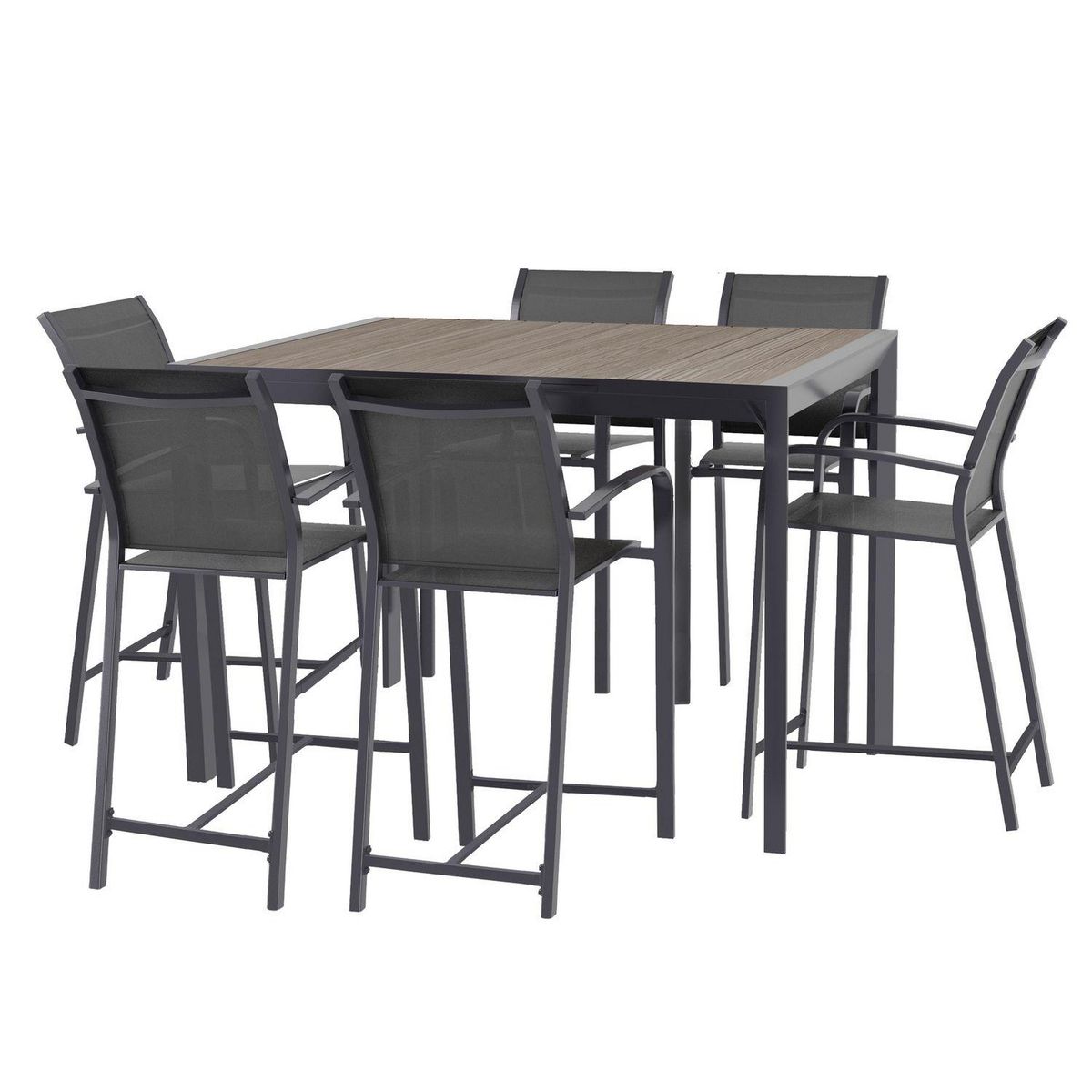 HESPERIDE Table haute de jardin extensible Evasion en aluminium - 8 Places