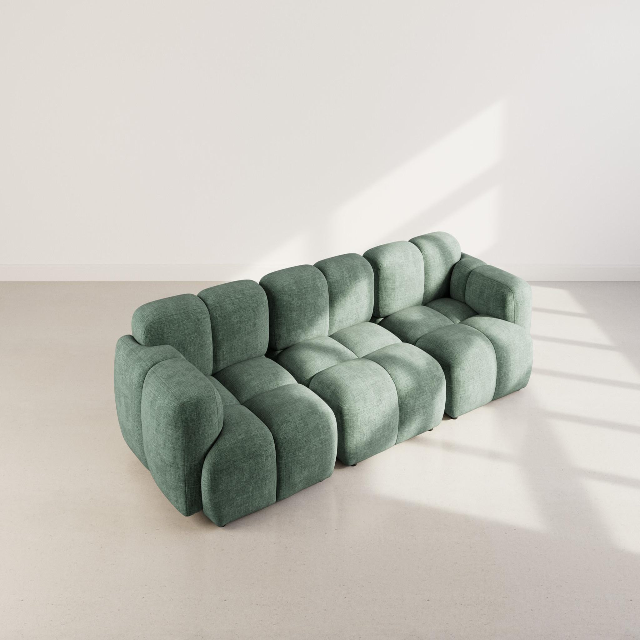 Voir la diapositive 3 : LISA DESIGN Grace - canapé modulable 3 places en velours texturé