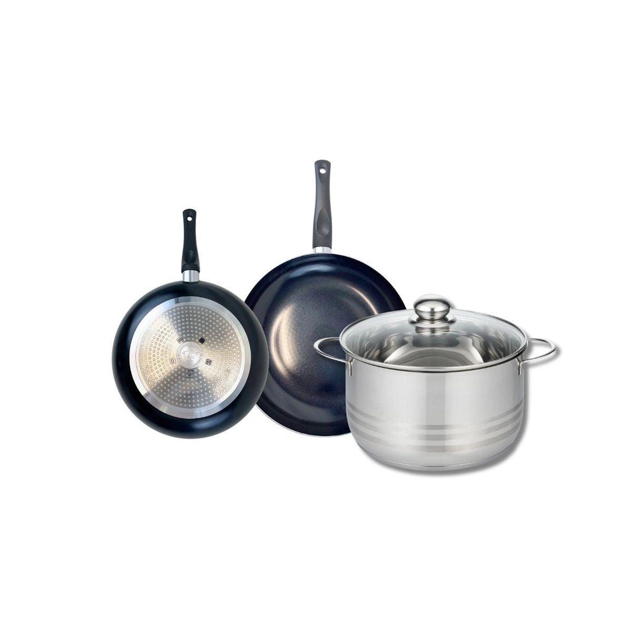 ELO Ensemble de 2 poêles de cuisson 20 et 24 cm et 1 faitout 24 cm elo prima brillant