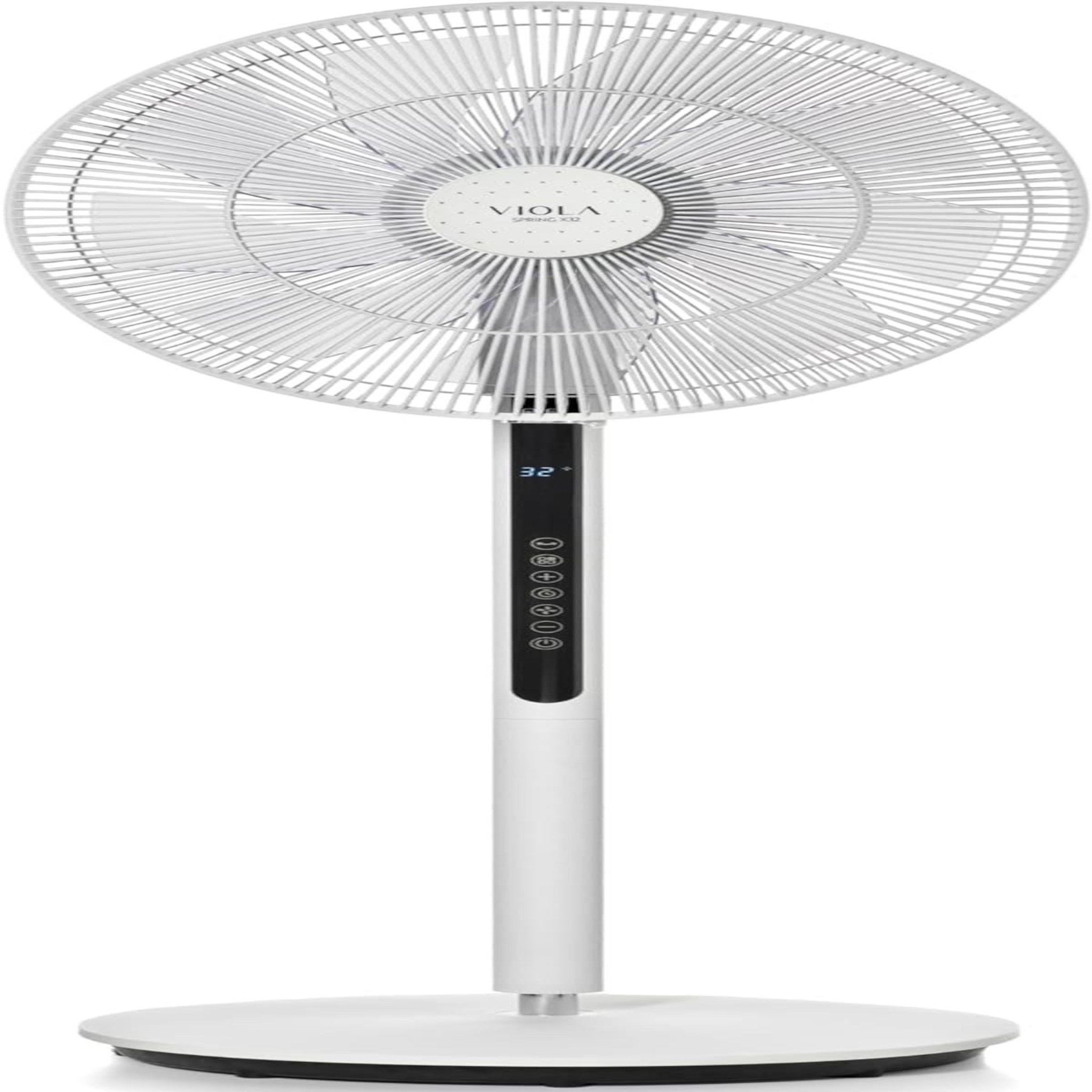 VIOLA Spring X32 Ventilateur sur Pied Silencieux avec Télécommande, Moteur Brushless Économie, Puissant Flux d'air, 32 Vitesses, Oscillant 320°, Hauteur réglable, Incliner vers le haut 90°, Minuterie