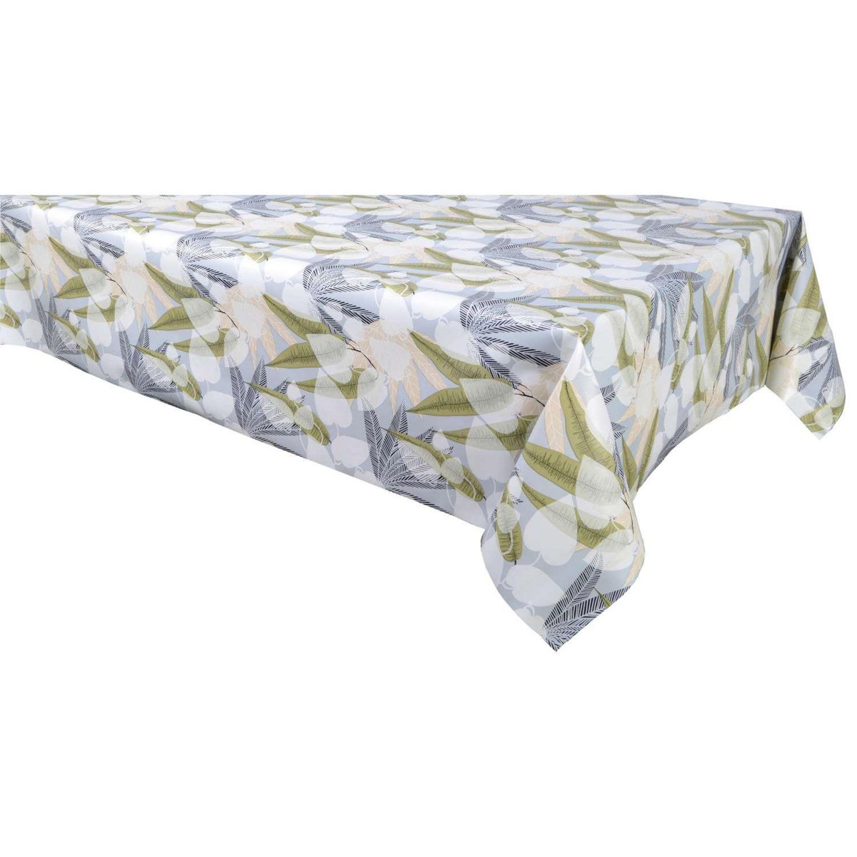 HABITABLE Nappe en toile cirée rectangulaire Sais - 140 x 250 cm - Gris