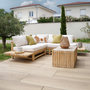 Voir la diapositive 5 : Rendez vous déco Canapé d'angle de jardin 4 places en teck et coussins blancs-Sunny