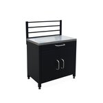 SWEEEK Meuble de cuisine extérieure en acier avec 1 tiroir et 1 porte et 1 grille de suspension L80