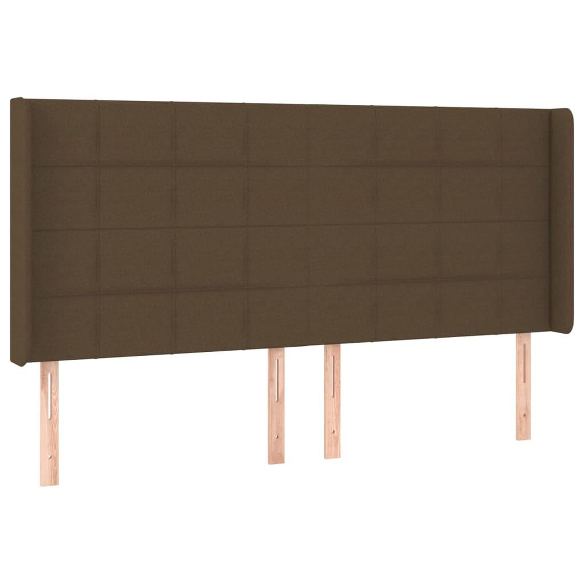 Voir la diapositive 2 : VIDAXL Tete de lit avec oreilles Marron fonce 203x16x118/128 cm Tissu